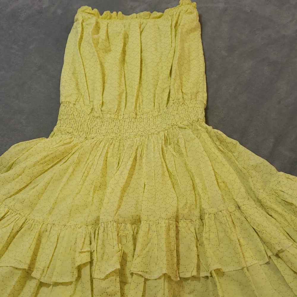 Moda internacional yellow and silver dots dress